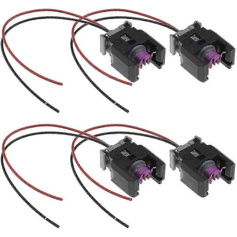 Connecteur électrique d'injecteur diesel pour Mercedes Sprinter, lot de 4, étanche, 2 broches, 15 cm, pièces automobiles OEM 13816706 (1/5)