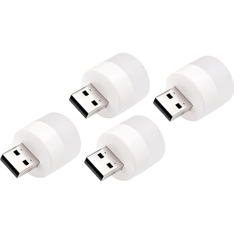 4 pièces Lampe Chevet USB Compacte et Portable Mini Veilleuse à LED USB Design Rond Simple Chambre et Voyage Lot de Lumière Chaude (1/5)