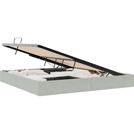 Maison Exclusive - Letto ottomano Grigio Chiaro 200 x 200 cm Velluto