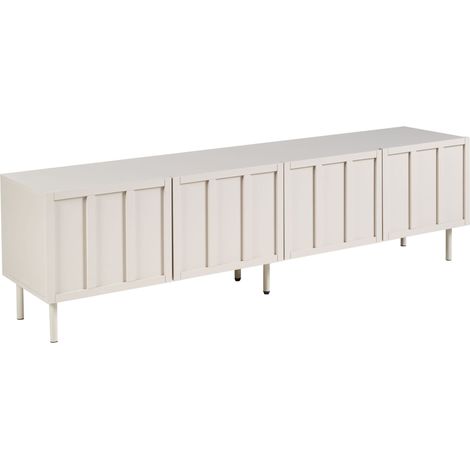 Mobile TV soggiorno Camera da letto 4 ante MDF Gambe in metallo Cashmere Beige chiaro Clunes