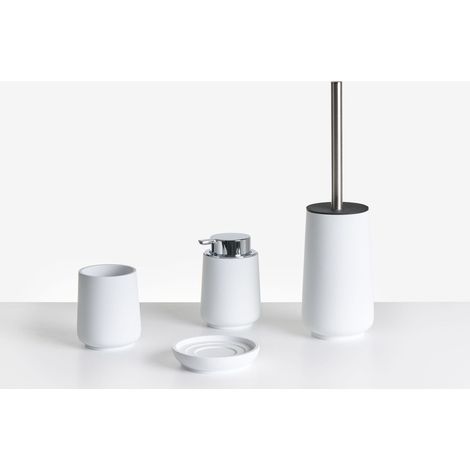 Set di 4 accessori in poliresina bianca per il bagno Suches