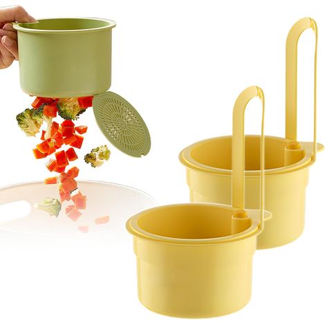 Passoire d'évier, passoire d'évier multifonctionnelle, panier filtre suspendu pour robinet, panier d'évier pour organisateur de linge (jaune, 2 pièces)