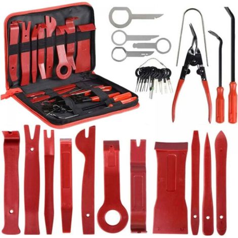 30PCS Outils pour Garnitures Outils Démontage Installation Garniture Intérieure Outils pour Garnitures Panneau de Porte Autoradio Kit Garniture Voiture avec Un Sac (1/5)