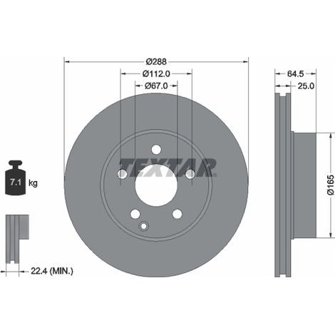 Lot de 2 Disques de frein Textar 92159603 MERCEDES-BENZ 0004211912 2044210012