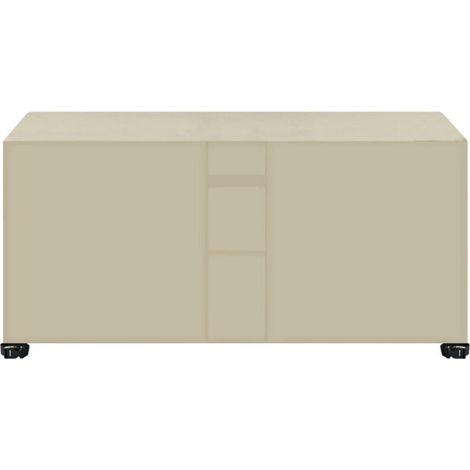 Rechteckige Gartenmöbelabdeckung 87x87x77cm, Schutzhülle für Gartenmöbel, 420D Oxford-Gewebe, wind-, regen-, UV- und reißfest (Beige) (1/4)