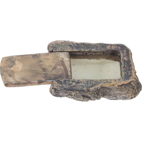 Cache-clés en Fausse Pierre Résistant aux Intempéries 8,5 X 5,8 X 3,6 Cm, Boîte à Clés Décorative pour Extérieur, Cachette Sécurisée pour Jardin et Porte-clés, Rangement Discret
