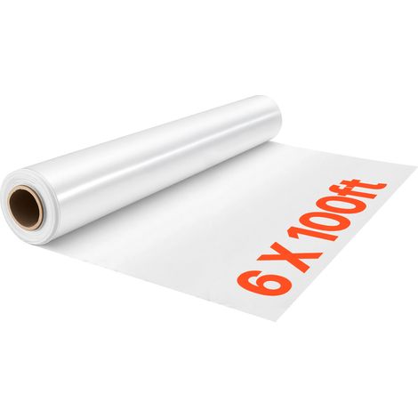 VEVOR Bache Serre Polyethylene 1,8x30,5 m Film en Plastique Transparent pour Jardins, Fermes, Agriculture, Plantes deExterieur, 0,152 mm, Couverture Resistante a Eau, Soleil, Gel, Vent, Poussiere (1/5)