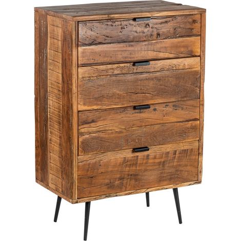 Commode en bois recyclé industriel MELISSA 70cm - 70x40x105 cm - Kayu Meuble (1/5)