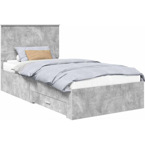 Bed Frame Concrete Grey 100 x 200 cm Engineered Wood vidaXL