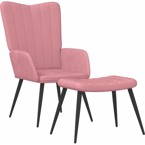 Maison Exclusive - Relaxsessel mit Hocker Rosa Samt (1/5)