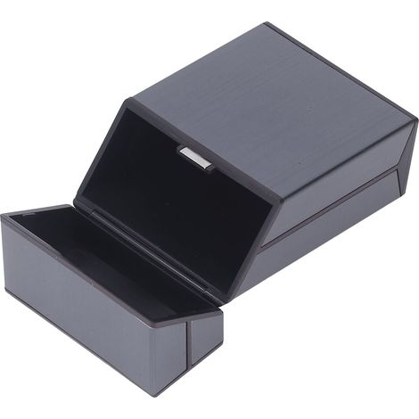 Étui à cigarettes magnétique 20 places, boîte à clapet universelle en alliage d'aluminium gris pour hommes et femmes (1/5)