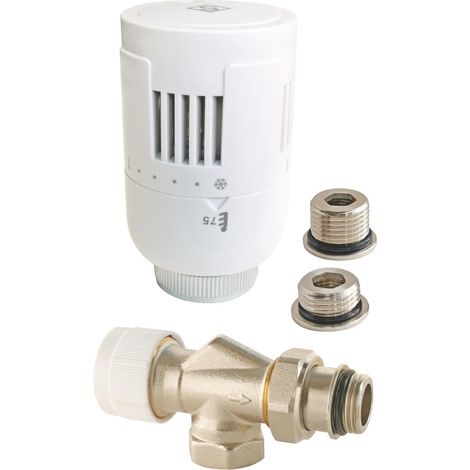Robinet thermostatique T301 équerre inversée universel 3/8 ou 1/2, contrôle précis de la température, compatible M30x1,5, installation facile, étanchéité parfaite (1/4)