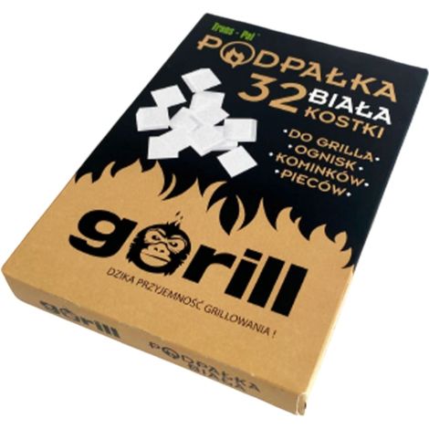 Leña blanca para parrilla, estufa, chimenea, gorill, 32 cubos (1/2)