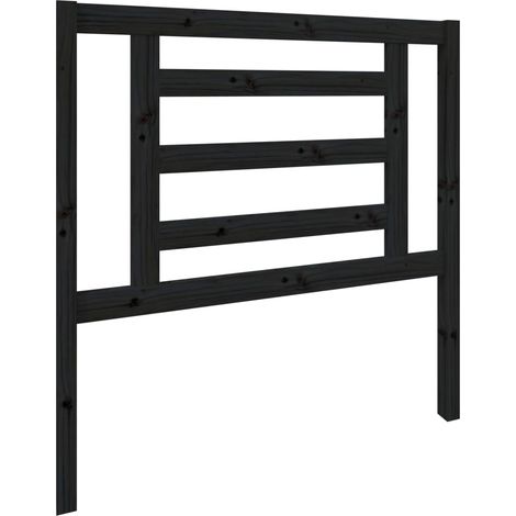 Tête de lit accessoire couchage chambre à coucher meuble 96 x 4 x 100 cm bois de pin noir TDL0202051