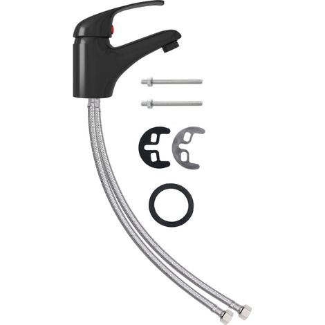 Grifo mezclador de lavabo negro 13x10 cm vidaXL (1/5)