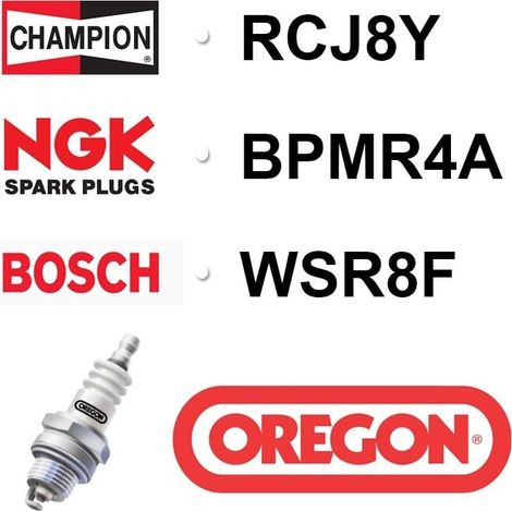 Bougie OREGON - CHAMPION rcj8y NGK bpmr4a BOSCH wsr8f