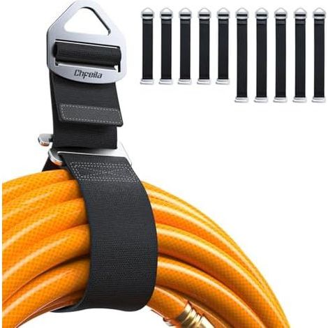 Lot de 10 Organisateurs Câbles d'extension à Une Main [Serrage en 1S par Gravité], Support Rangement pour Câbles, Outils Garage, Atelier, RV, Idée Cadeau Homme, Mari, Père - 10-Pack (535CM/545CM) (1/5)