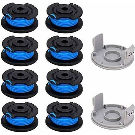 10 Paquets Bobine de Rechange pour Coupe-bordure de Ligne 0,065 pouce pour Ryobi 18v 24v 40v, Compatible Avec Ryobi One + AC14RL3A, Coupe-fil Sans Fil Line 11ft, 8 Bobines + 2 Capuchons de Coupe