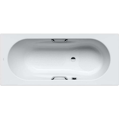 Kaldewei Ambiente - Bañera rectangular Vaio Set Star 957, 160x70 cm, con orificios para asideros, antideslizante en toda su anchura, Perl-Effect, blanca 233734013001