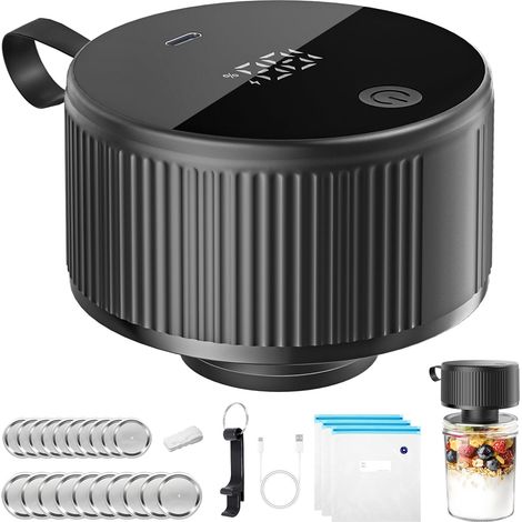 Elektro-Mason Kit de mise sous vide en verre électrique, en partie, pour sauces, confitures et aliments, fermeture automatique, longue durée de vie, pour le stockage, noir (1/5)