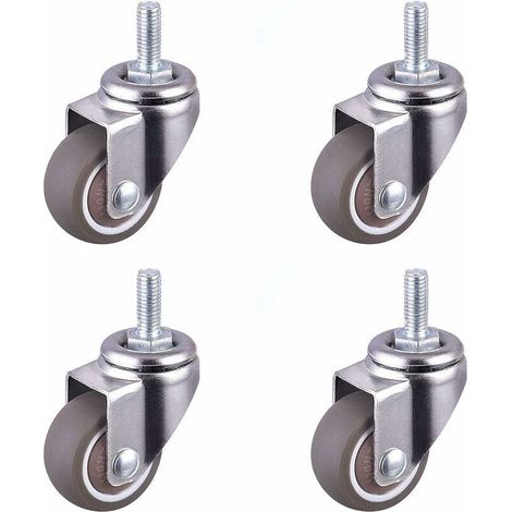 TPE roulette silencieuse roue plate roue universelle 4pcs 1 pouce vis universelle M6 15 (1/5)