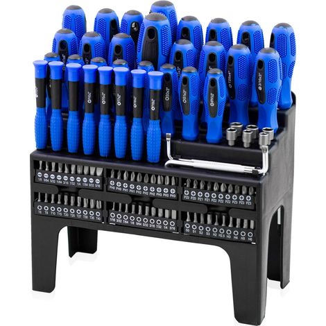 Bituxx 100 tlg Schraubendreher und Bit Set Kreuz Schlitz Torx Sechskant Vierkant Pozidriv PH T10-T30 H2-H6 uvm. mit magnetischen Spitzen