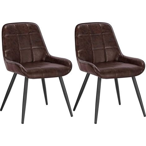 WOLTU Set di 2 Sedie da Pranzo con Schienale Curvo Poltroncina imbottita Ufficio Marrone Scuro (1/5)