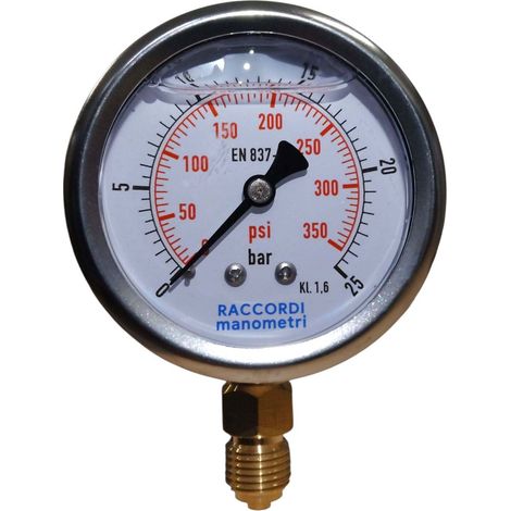 Manómetro radial de baja presión MG1-63, 25 bar, rosca de 1/4". (1/5)