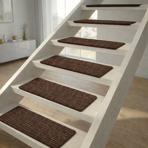 Tappeto per scale Turbo Brown - 25x60 cm - Autoadesivo - Lavabile in lavatrice (1/3)