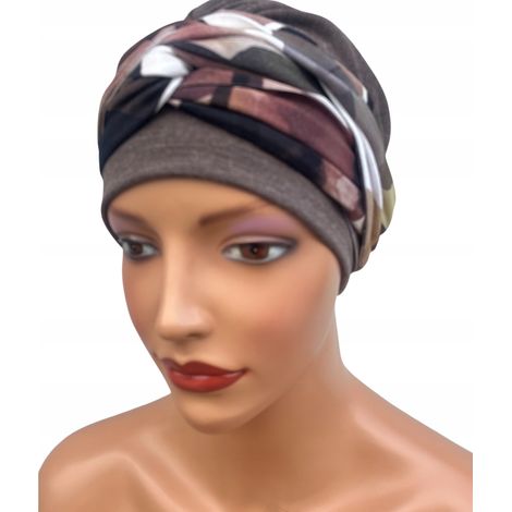Pull turban marron Lena pour femme, taille 527, automne, même après chimiothérapie (1/5)