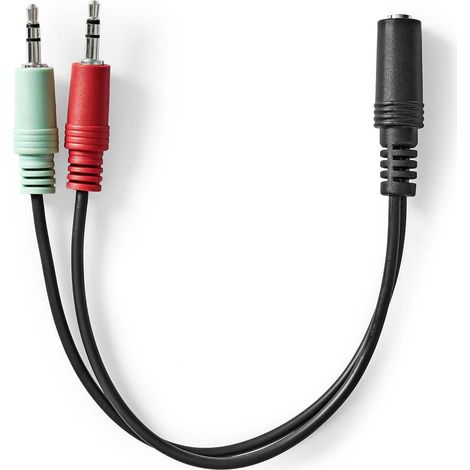 Cable de audio estereo hembra de 35 mm 2x macho de 35 mm chapado en oro 012m redondo caja (1/5)