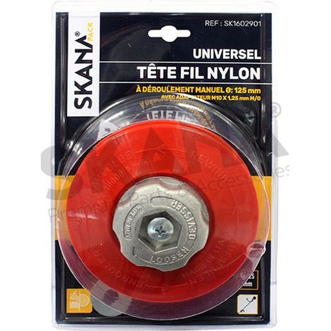 Cabeza Pro 2 Hilos de Nylon con Botón de Metal con Adaptador Macho Izquierdo M10 x 1,25 M/g. Desenrollado Manual del Hilo. Para Desbrozadoras
