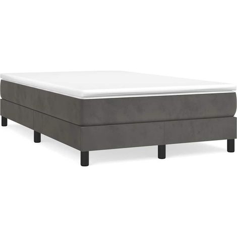 Maison Exclusive - Box spring postel s matrací tmavě šedá 120 x 200 cm samet (1/5)