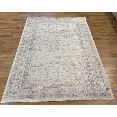 SULTANIM - Tapis - Motifs géométriques et floraux noirs - Aspect textile tissé - Bordure surjetée - - Voir photos pour détails (1/4)