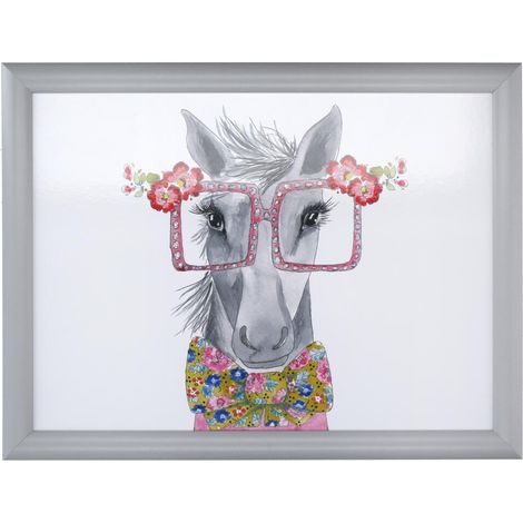 Mikasa x Tipperleyhill Laptray Bandeja Impresa con Base Acolchada, Bandeja Rectangular para Comer, Leer y Pintar, Estampado de Caballos, 44 cm