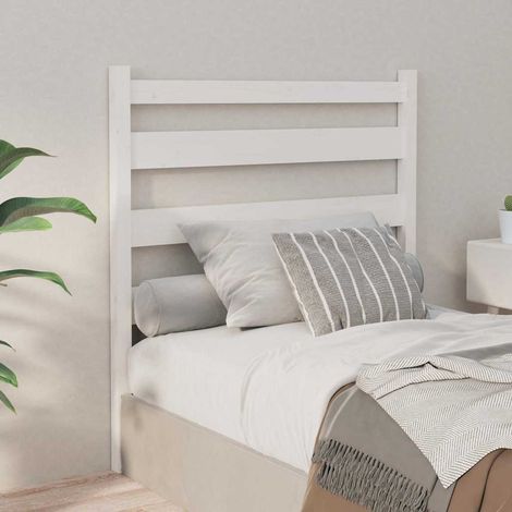 vidaXL Cabecero de cama madera maciza de pino blanco 106x4x100 cm (1/5)