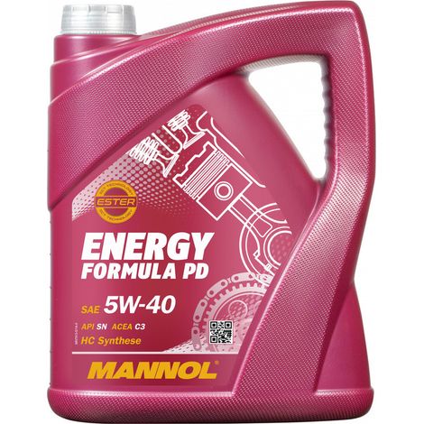 Olio motore per autoveicoli Mannol 5W40 formula energetica PD 5 litri (7913) (sintetico)
