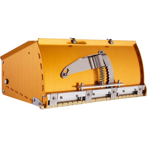 Mophorn Drywall Flat Box, 10-Zoll breite Quick Clean Aluminium Finishing Mud Box für Gipskarton, Wallboard, Sheetrock, mit Bonus Mudguard &amp Extra 2 Edelstahlklingen (10/12-Zoll)