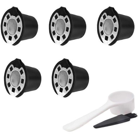 Lot de 5 filtres à café Nespresso en acier inoxydable, compatibles avec les capsules de café rechargeables. (1/5)