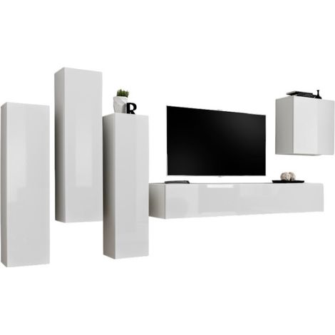 Set di mobili da soggiorno design collezione SWITCH III. Colore bianco lucido. (1/2)