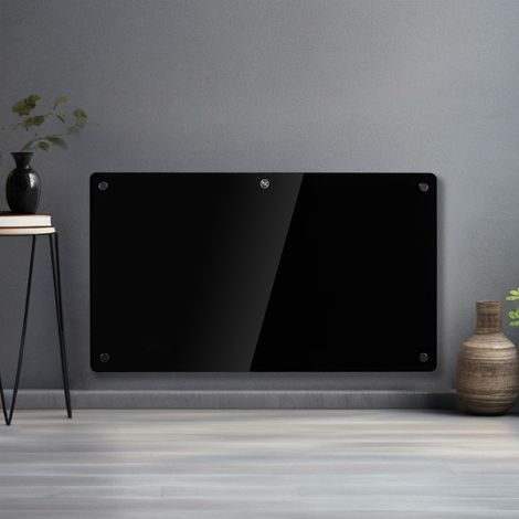 Futura 1500W Electric Glass Panel Heater Black Programmable Thermostat and Timer (1/5)