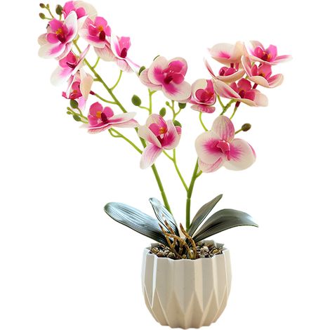 Plante artificielle - Phalaenopsis simulée - Pot plastique - Film imprimé en 3D - Décoration intérieure - 1 pièce (1/5)