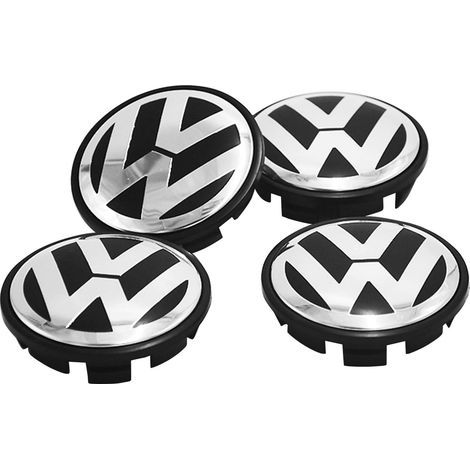 4 Pièces Enjoliveur Centre Roue 65mm ABS Emblème Métal Cache Moyeu Remplacement Lavida B6 (1/2)