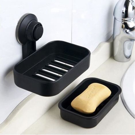 Door soap of room of bath cup ABS, Black (1/4)