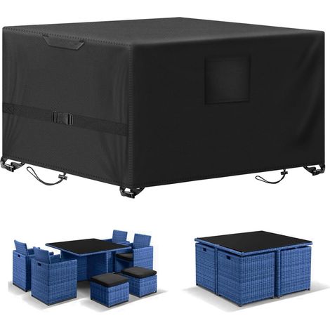 Gartenmöbelabdeckung Rattan 420D wasserdicht UVSchutz 160x160x70cm (1/5)