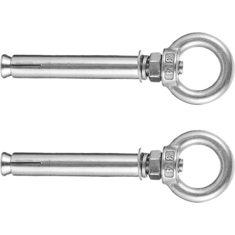 2 Pièces Boulons D'expansion Ancrage M6x50 en Acier Inoxydable 304, Crochet Fermé, Utilisation Multifonctionnelle pour Maisons et Espaces Commerciaux (1/5)