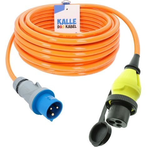 Kalle Landanschlusskabel CEE 230V 32A 4,0mm² Philippi Kupplung Extreme Signal Orange IP44 10 Meter