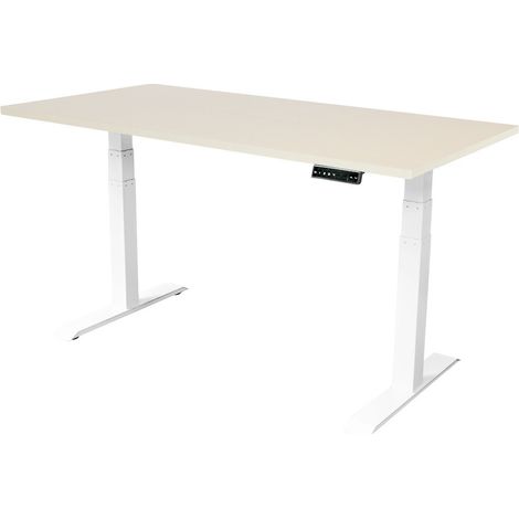 Escritorio orientable 180x80 cm - Bimotor - Blanco/Roble claro
