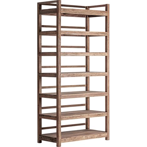 Étagère bois récupéré style rustique finition marron marbré - Marron bois marbré naturel (1/4)