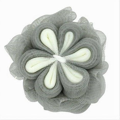 Cleafe - Spugna A Rete Da Bagno Doccia Con Fiore Morbida Esfoliante Scrubber Grigia 79587 - (1/2)